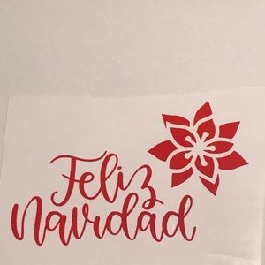 πSet of 6 Holiday Vinyl Stickers βοΈ Feliz Navidad Merry Christmas Poinsettia